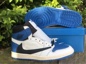 Travis Scott X Fragment X Air Jordan 1 High Og Military Blue Parisian Flavor