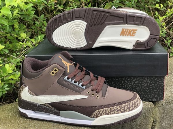 Travis Scott x Air Jordan 3 underfoot