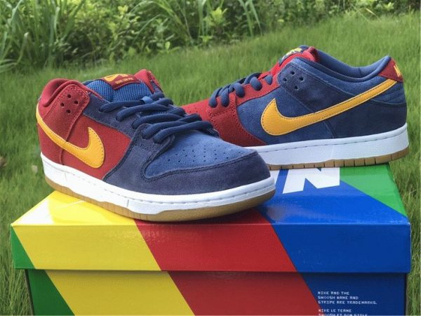 2021 Nike SB Dunk Low Catalonia Maroon Navy Gold