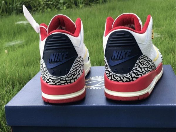 Air Jordan 3 Cement Navy Red White heel'