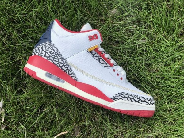 Air Jordan 3 Cement Navy Red White lateral side