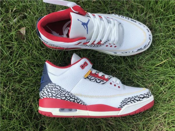 Air Jordan 3 Cement Navy Red White mens