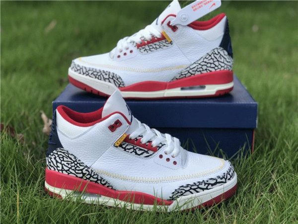 Air Jordan 3 Cement Navy Red White shoes