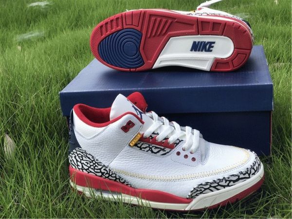 Air Jordan 3 Cement Navy Red White underfoot