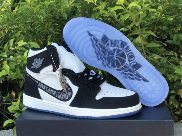 Dior x Air Jordan 1s Black White for sale