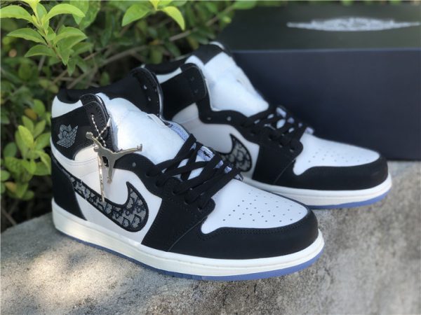 Dior x Air Jordan 1s Black White shoes