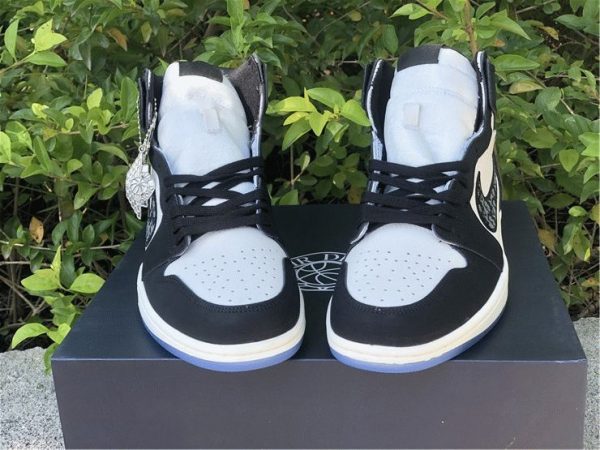 Dior x Air Jordan 1s Black White tongue