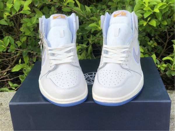 Dior x Air Jordan 1s White Grey vamp