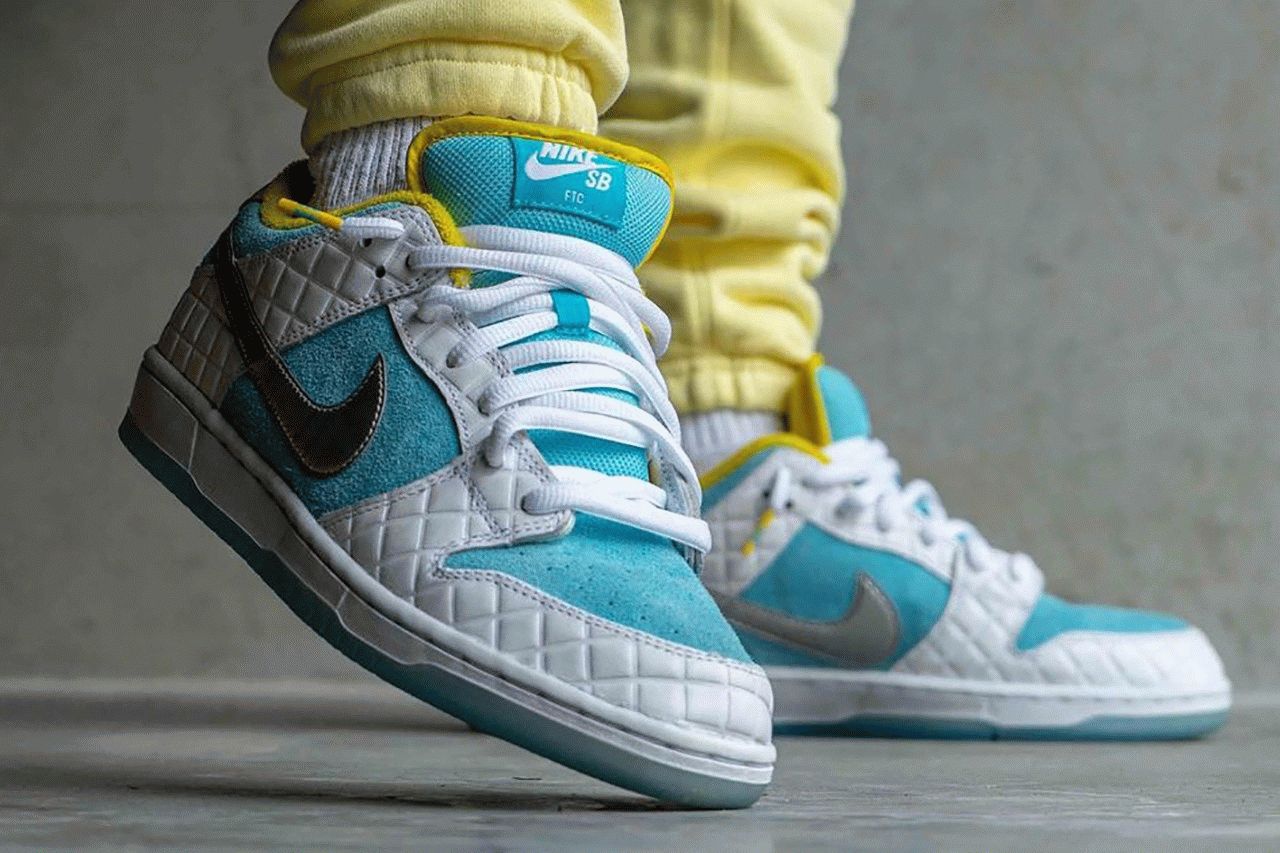 FTC x Nike SB Dunk Low on feet look