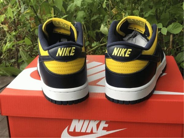 Nike Dunk Low Michigan Varsity Maize Navy back heel