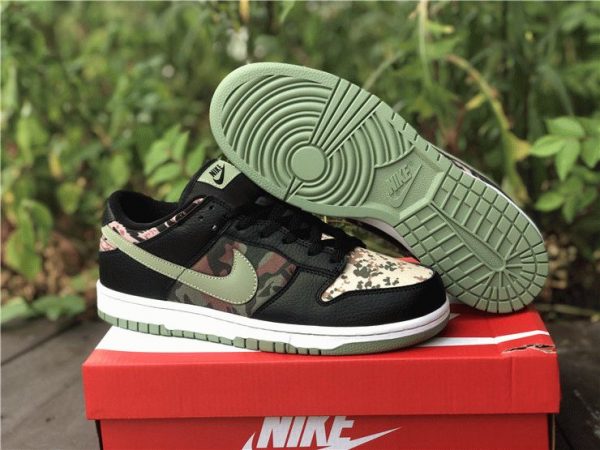 Nike Dunk Low SE Black Crazy Camo oil green