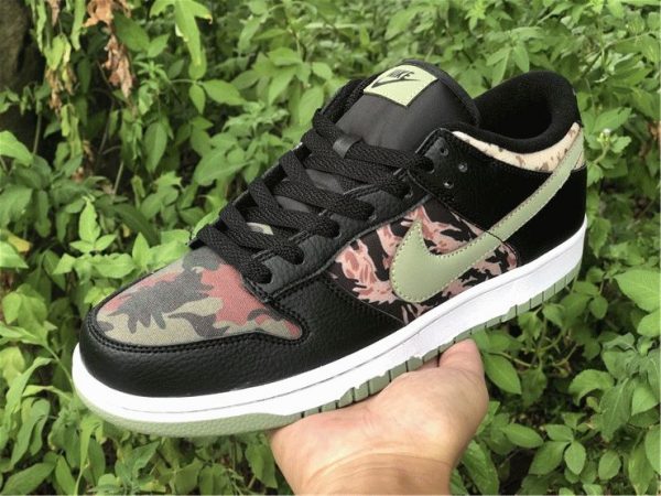 Nike Dunk Low SE Black Crazy Camo on hand