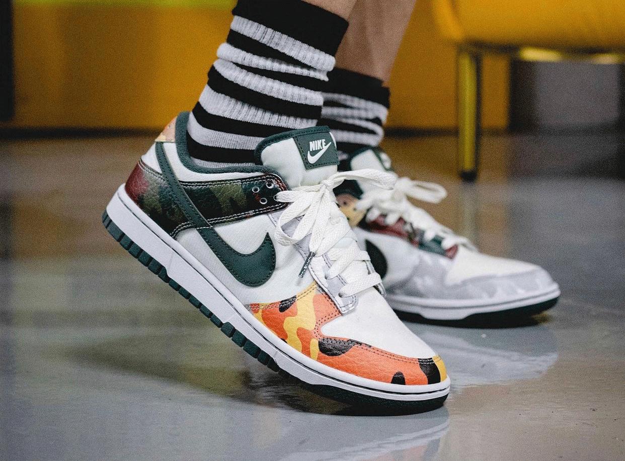 Nike Dunk Low Sail Multi Camo on feet look