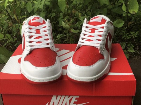 Nike Dunk Low White University Red front