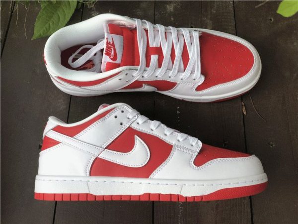 Nike Dunk Low White University Red lateral side