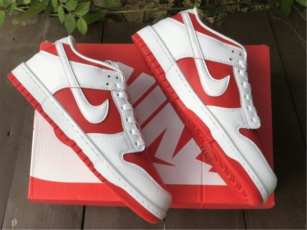 Nike Dunk Low White University Red panling