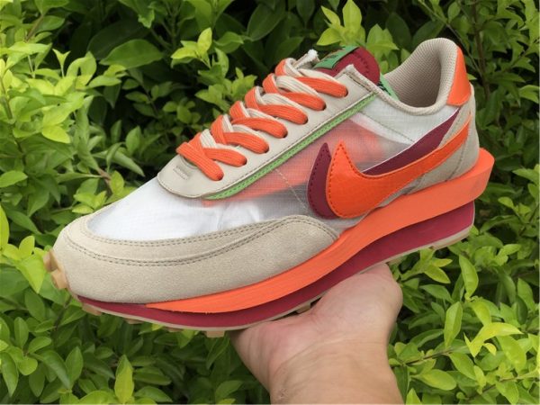 Nike LDWaffle CLOT sacai Net Orange Blaze HANDING