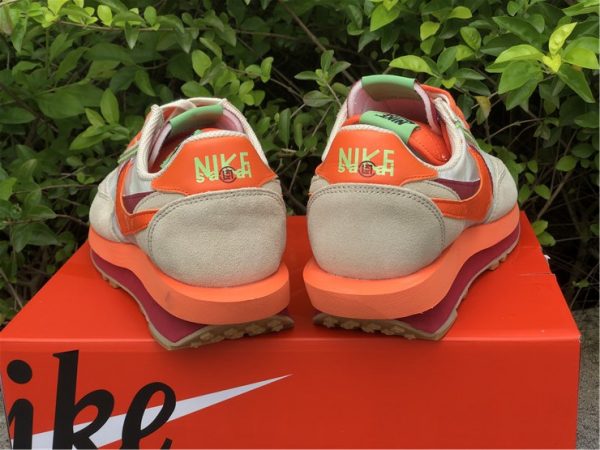 Nike LDWaffle CLOT sacai Net Orange Blaze HEEL