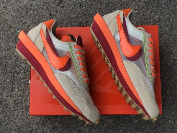 Nike LDWaffle CLOT sacai Net Orange Blaze sheoes