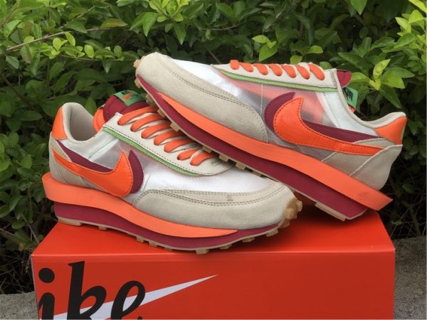 Nike LDWaffle CLOT sacai Net Orange Blaze shoes