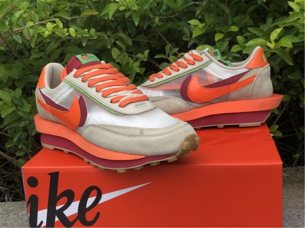 Nike LDWaffle CLOT sacai Net Orange Blaze sneaker