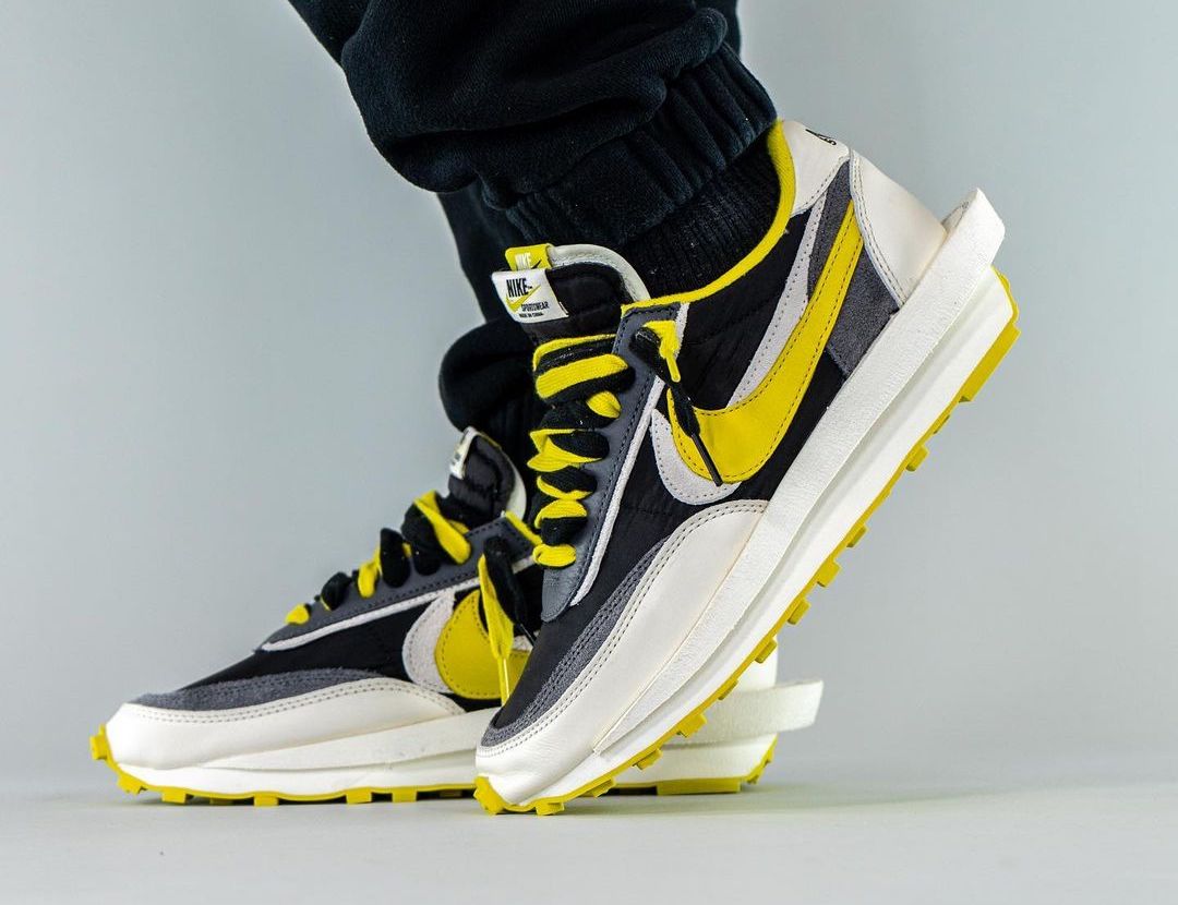 Nike LDWaffle Undercover Sacai Bright Citron on feet (6)