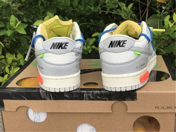 Off-White x Futura x Nike Dunk Grey Blue back heel