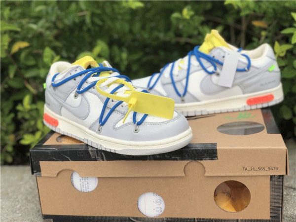 Off-White x Futura x Nike Dunk Grey Blue mudguard