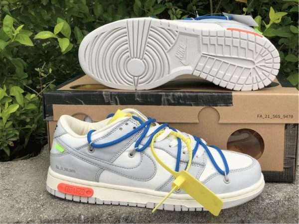 Off-White x Futura x Nike Dunk Grey Blue underfoot