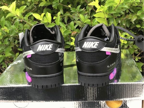 Off-White x Nike Dunk Low The 50 Black back heel