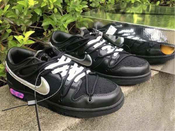 Off-White x Nike Dunk Low The 50 Black silver