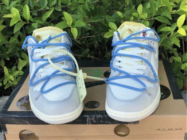 Off-White x Nike Dunk Low The 50 of 05 Grey Blue front look