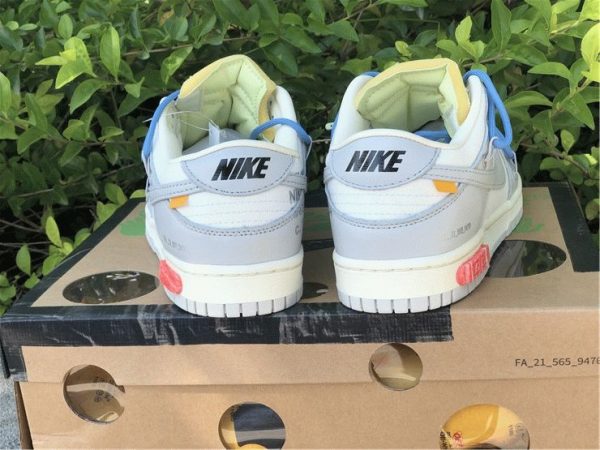 Off-White x Nike Dunk Low The 50 of 05 Grey Blue heel