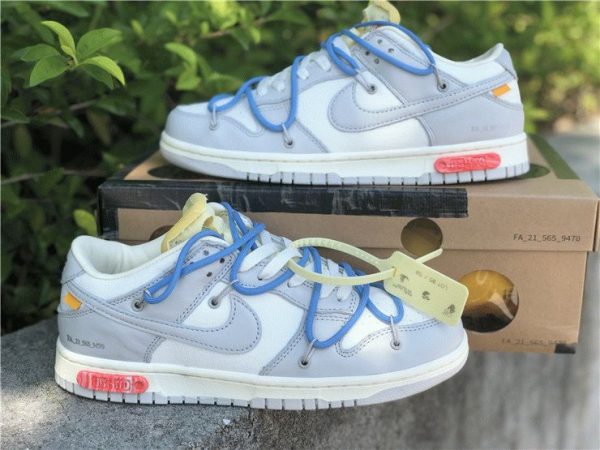Off-White x Nike Dunk Low The 50 of 05 Grey Blue lateral side