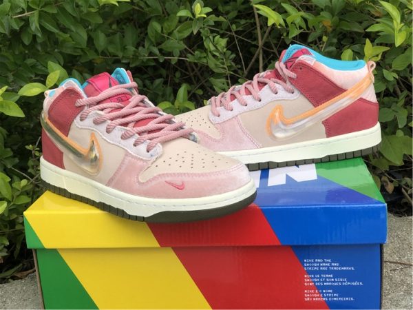 Social Status x NK SB Dunk High Free Lunch PINK