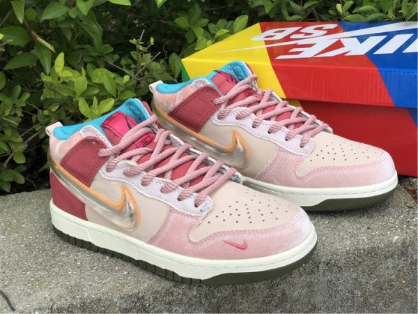 Social Status x NK SB Dunk High pink sail