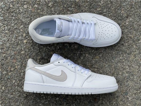 Air Jordan 1 Retro Low OG Neutral Grey swoosh logo