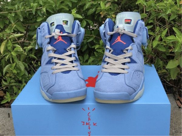 Blue Travis Scott x Air Jordan 6 Houston Oilers front