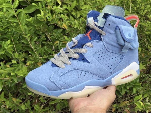 Blue Travis Scott x Air Jordan 6 Houston Oilers on hand