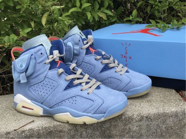 Blue Travis Scott x Air Jordan 6 Houston Oilers overall