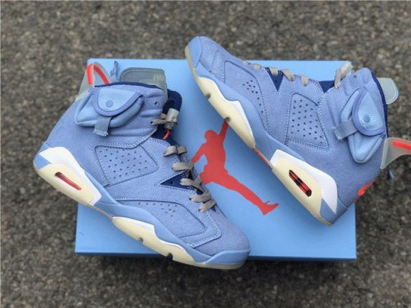 Blue Travis Scott x Air Jordan 6 Houston Oilers sneaker