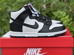 Nike Dunk High Black White Red-Logo