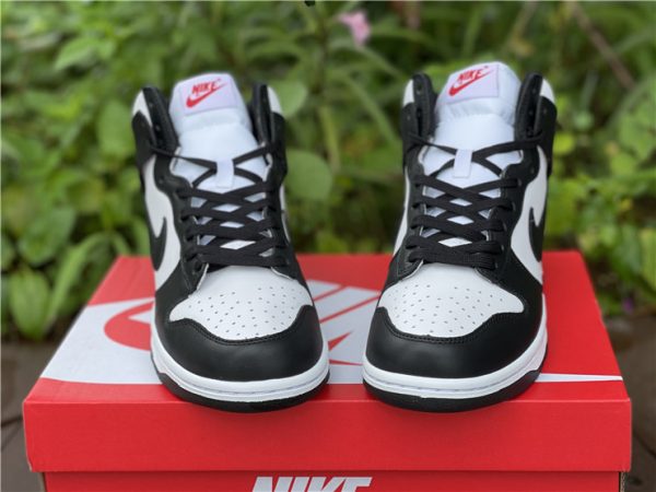 Nike Dunk High Black White Red-Logo front