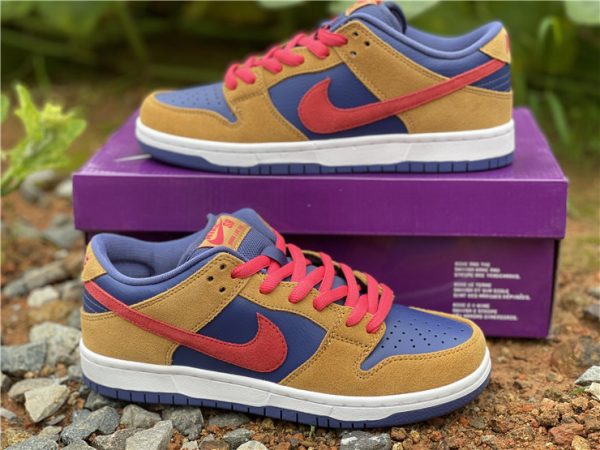 Nike Dunk Low SB Wheat Dark Purple swoosh