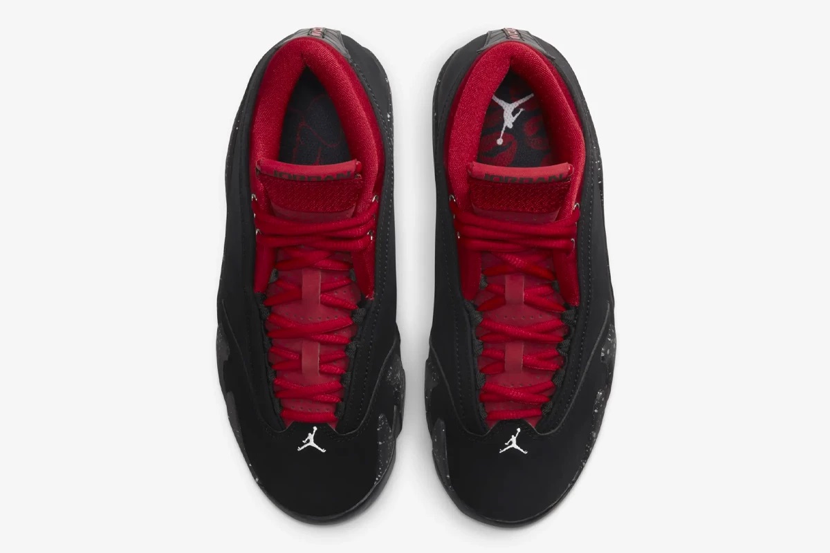 Air Jordan 14 Low Red Lipstick Bred front tongue