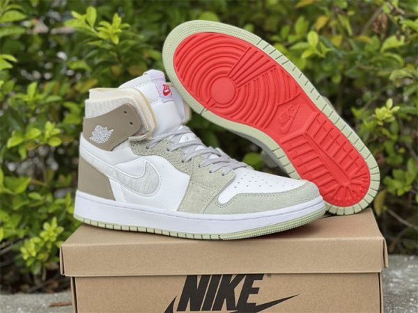 Jordan 1 High Zoom CMFT Olive Aura Khaki orange foot