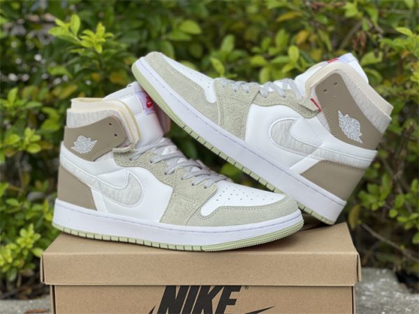 Jordan 1 High Zoom CMFT Olive Aura Khaki shoes