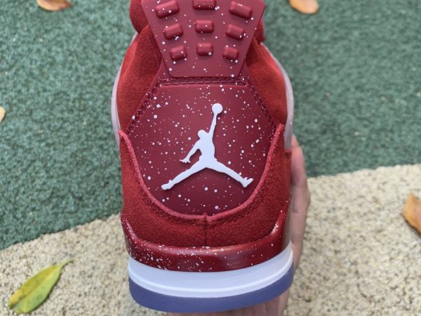 Jordan 4 Retro Oklahoma Sooners PE heel