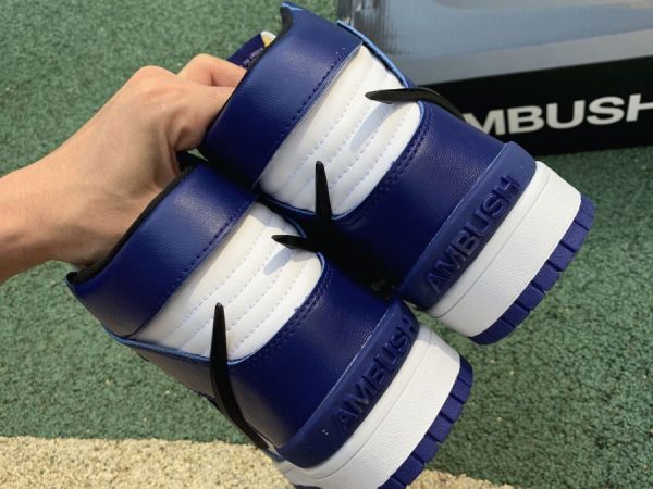 Ambush x Nike Dunk High Deep Royal Blue heel