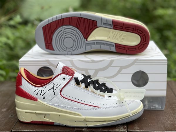 Off-White x Air Jordan 2 Low White Red underfoot